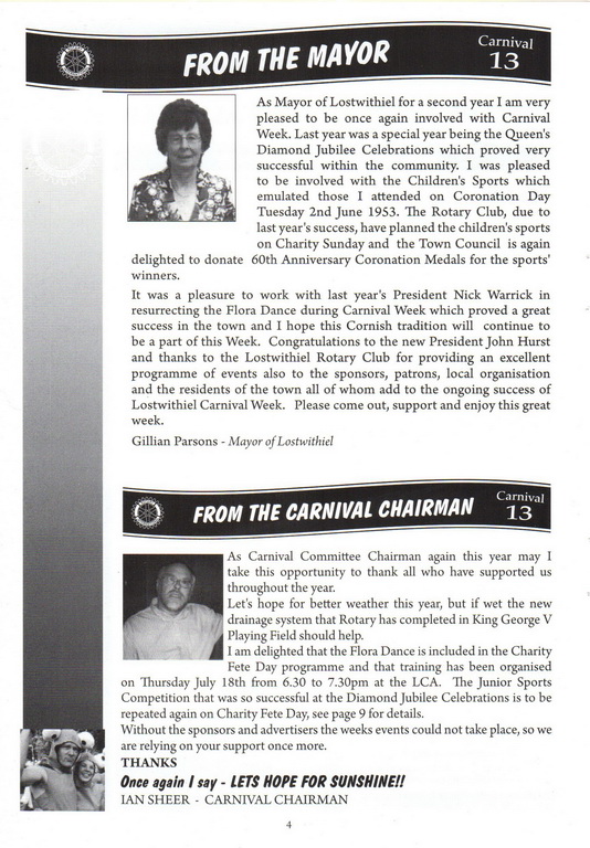 2013 Lostwithiel Carnival Programme Page 04